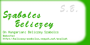 szabolcs beliczey business card